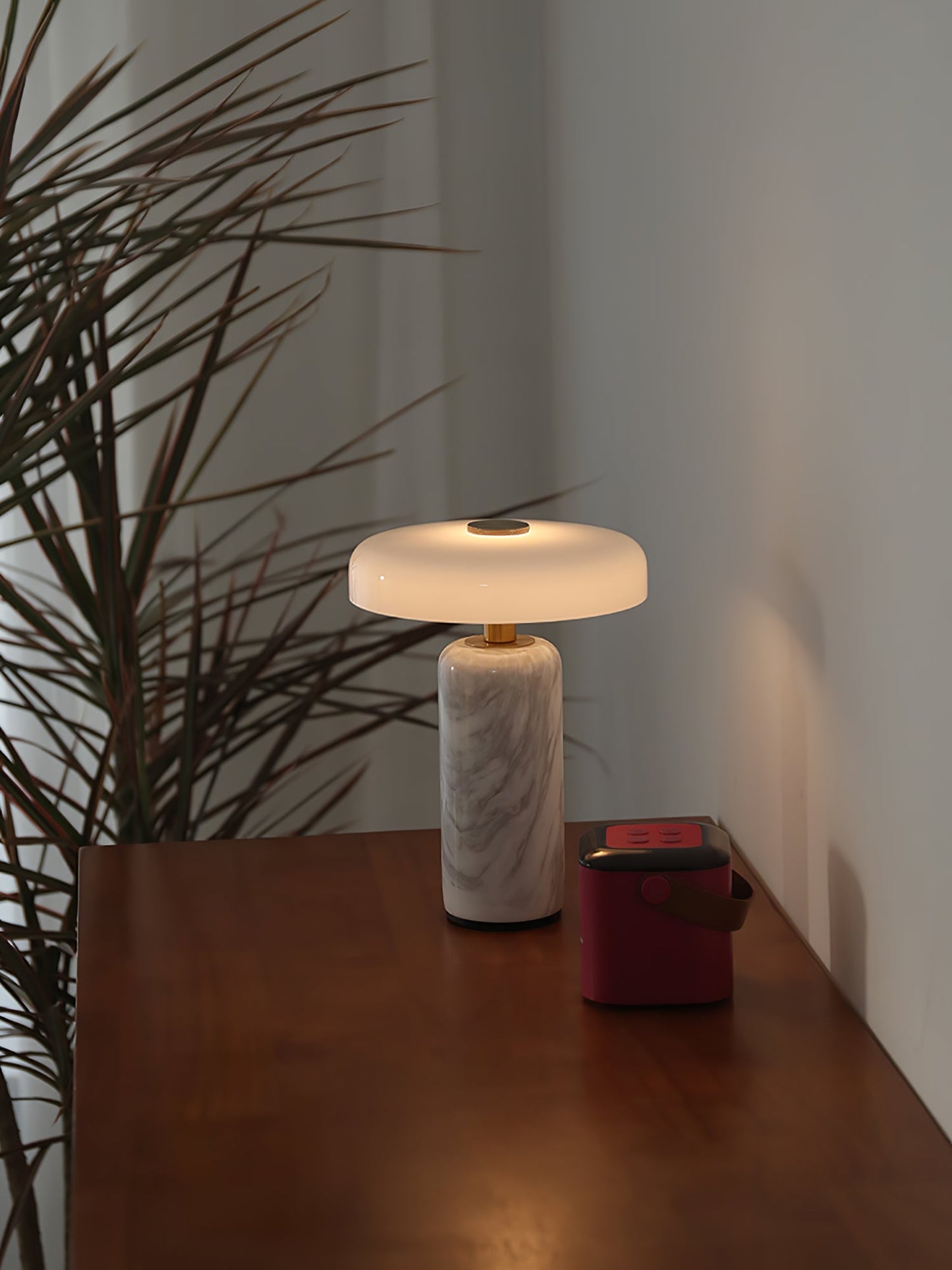 Lunara Marble Table Lamp | Marble & Glass | Black/White/Brown