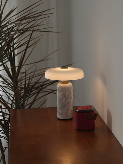 Lunara Marble Table Lamp | Marble & Glass | Black/White/Brown