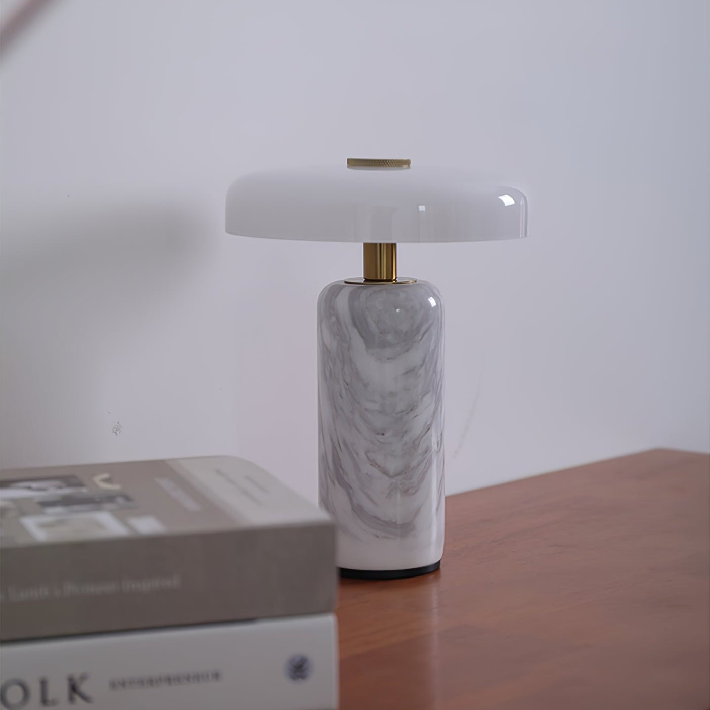 Lunara Marble Table Lamp | Marble & Glass | Black/White/Brown