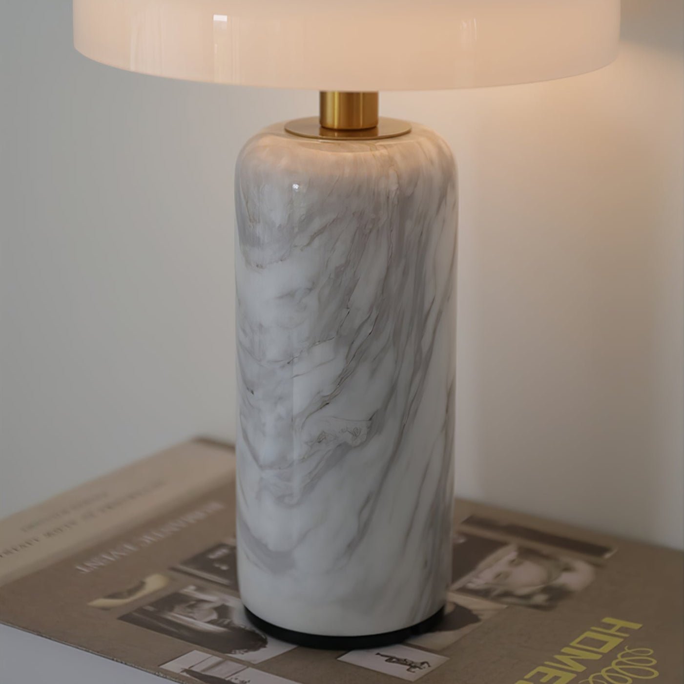 Lunara Marble Table Lamp | Marble & Glass | Black/White/Brown