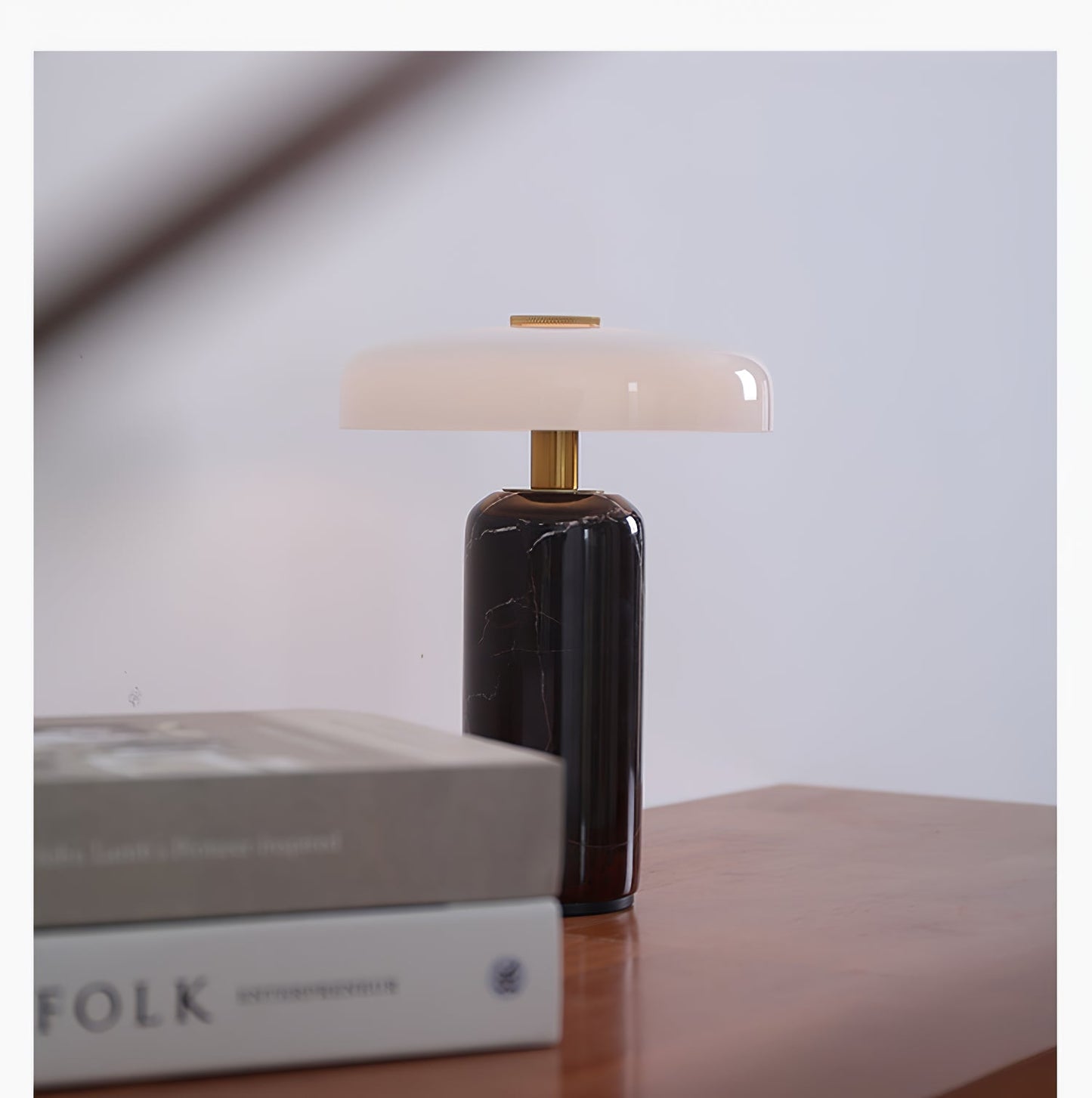 Lunara Marble Table Lamp | Marble & Glass | Black/White/Brown
