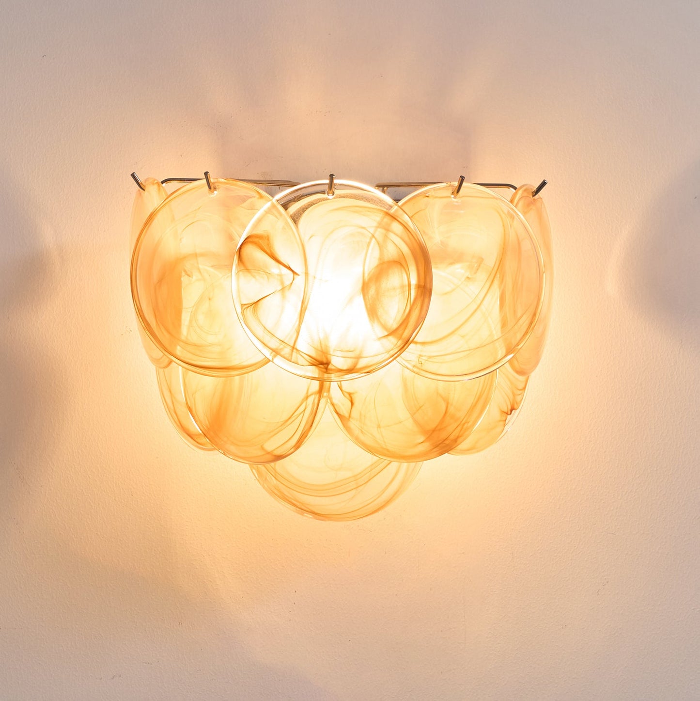 Lunaria Disc Murano Wall Lamp | Murano Glass | Blue, Green, Orange, Pink, White, Clear