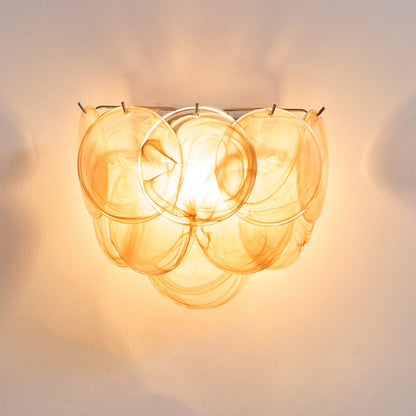 Lunaria Disc Murano Wall Lamp | Murano Glass | Blue, Green, Orange, Pink, White, Clear