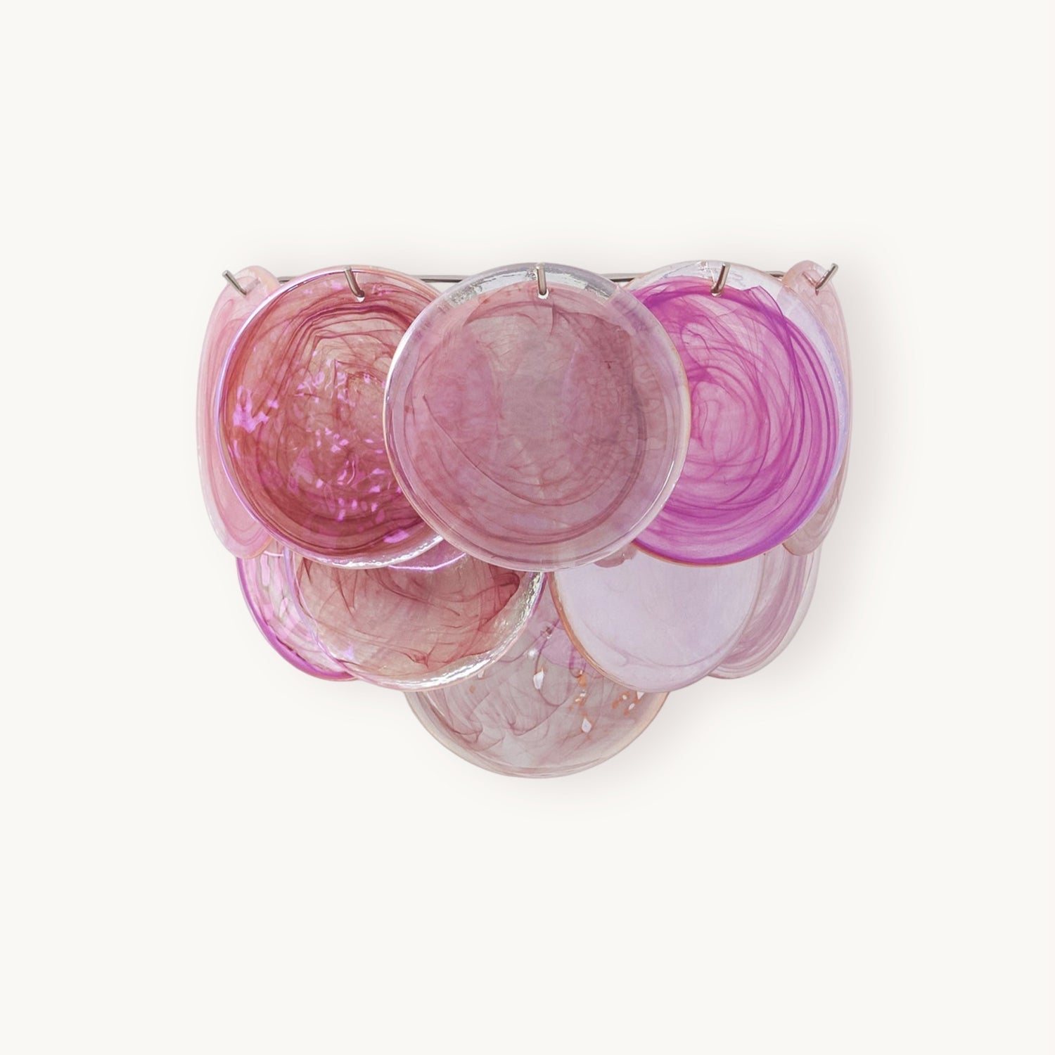 Lunaria Disc Wall Lamp | Handcrafted Murano Glass | Nickel Frame