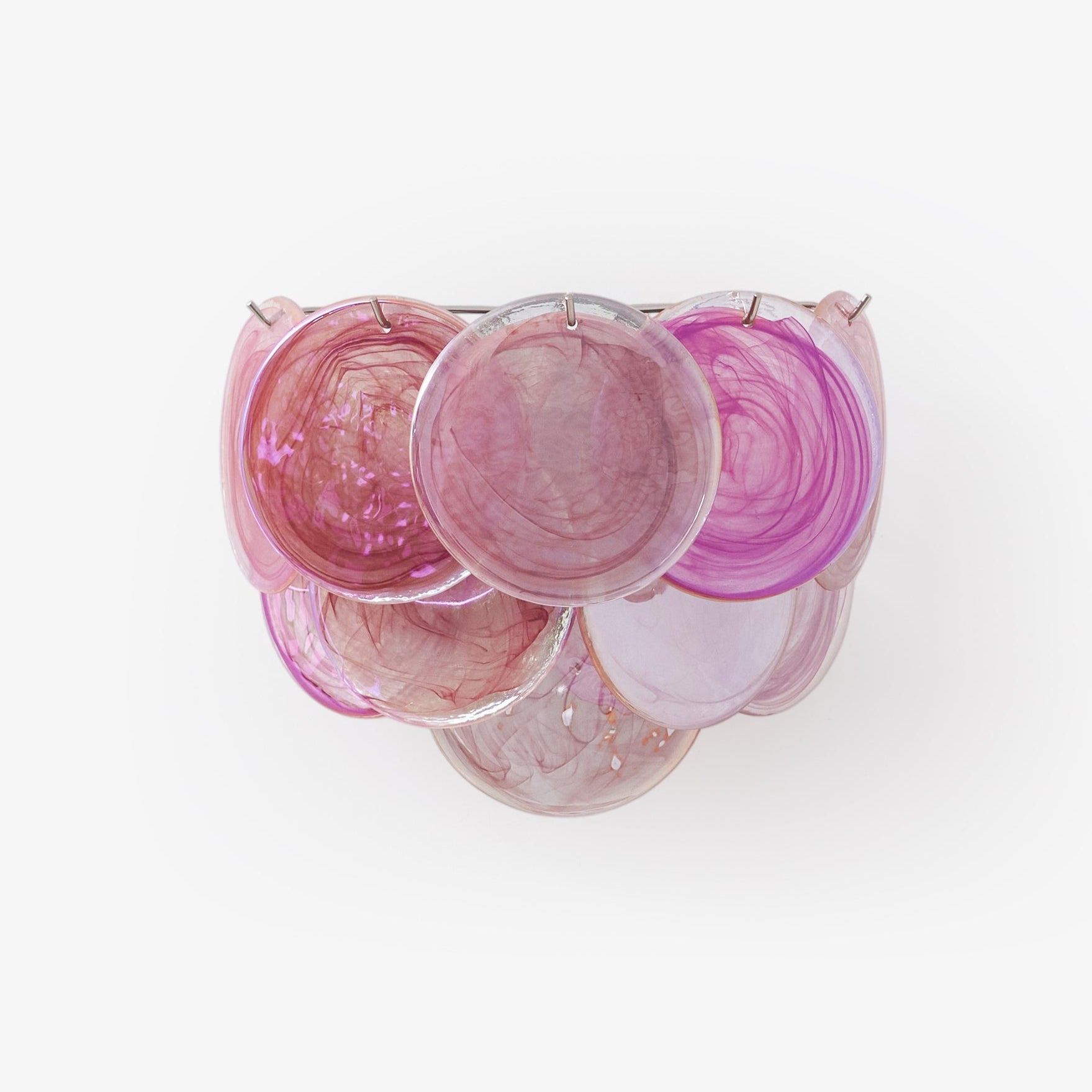 Lunaria Disc Wall Lamp | Handcrafted Murano Glass | Nickel Frame