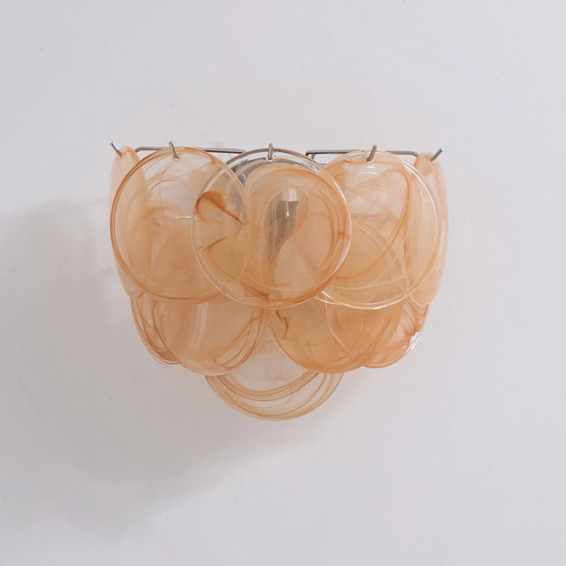 Lunaria Disc Wall Lamp | Handcrafted Murano Glass | Nickel Frame