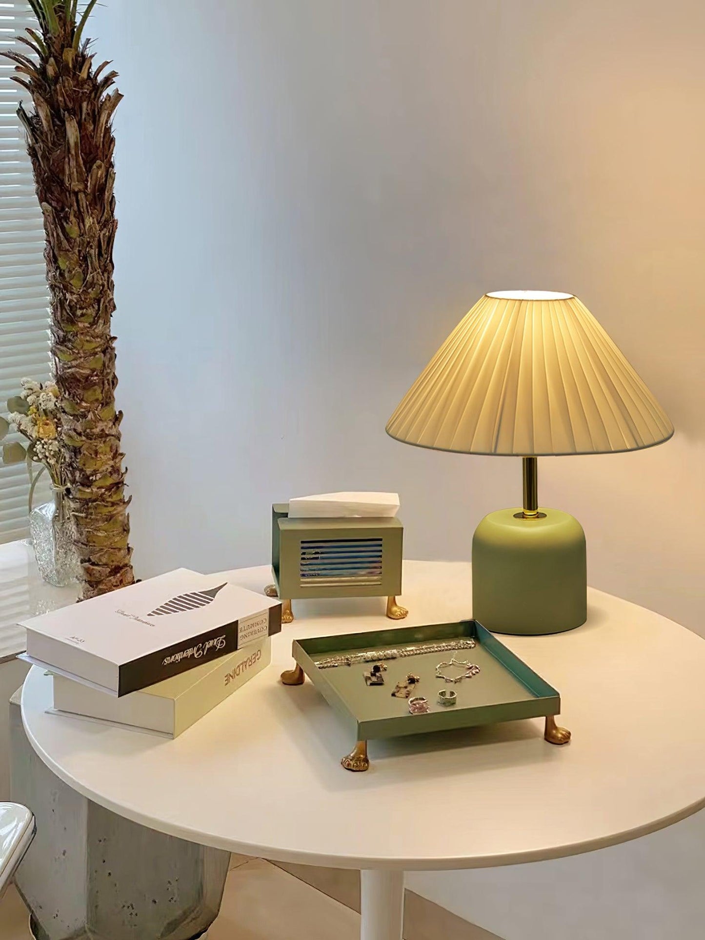 Ceramic Table Lamp | Sea Blue Finish | 29cm Height