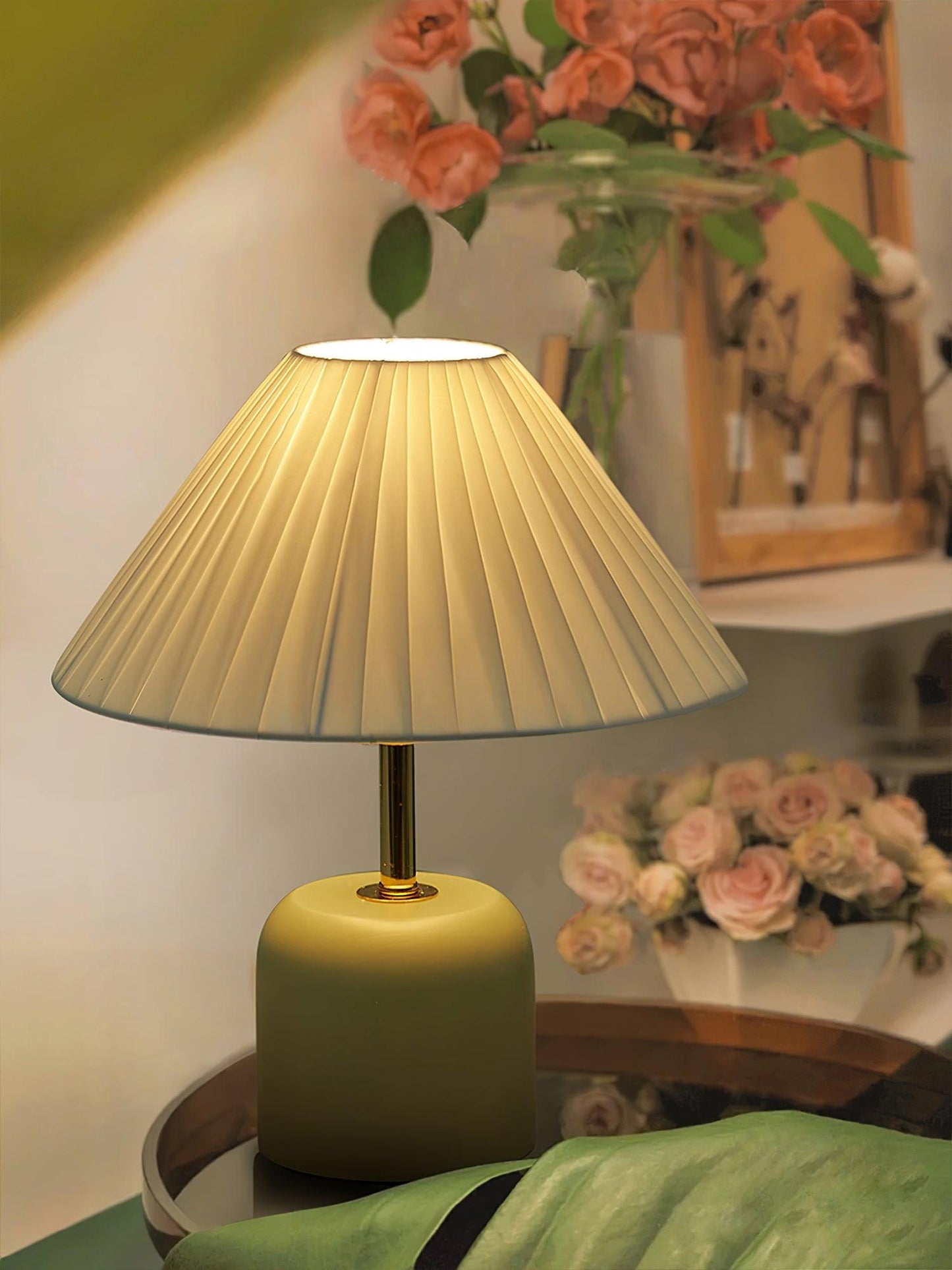 Ceramic Table Lamp | Sea Blue Finish | 29cm Height
