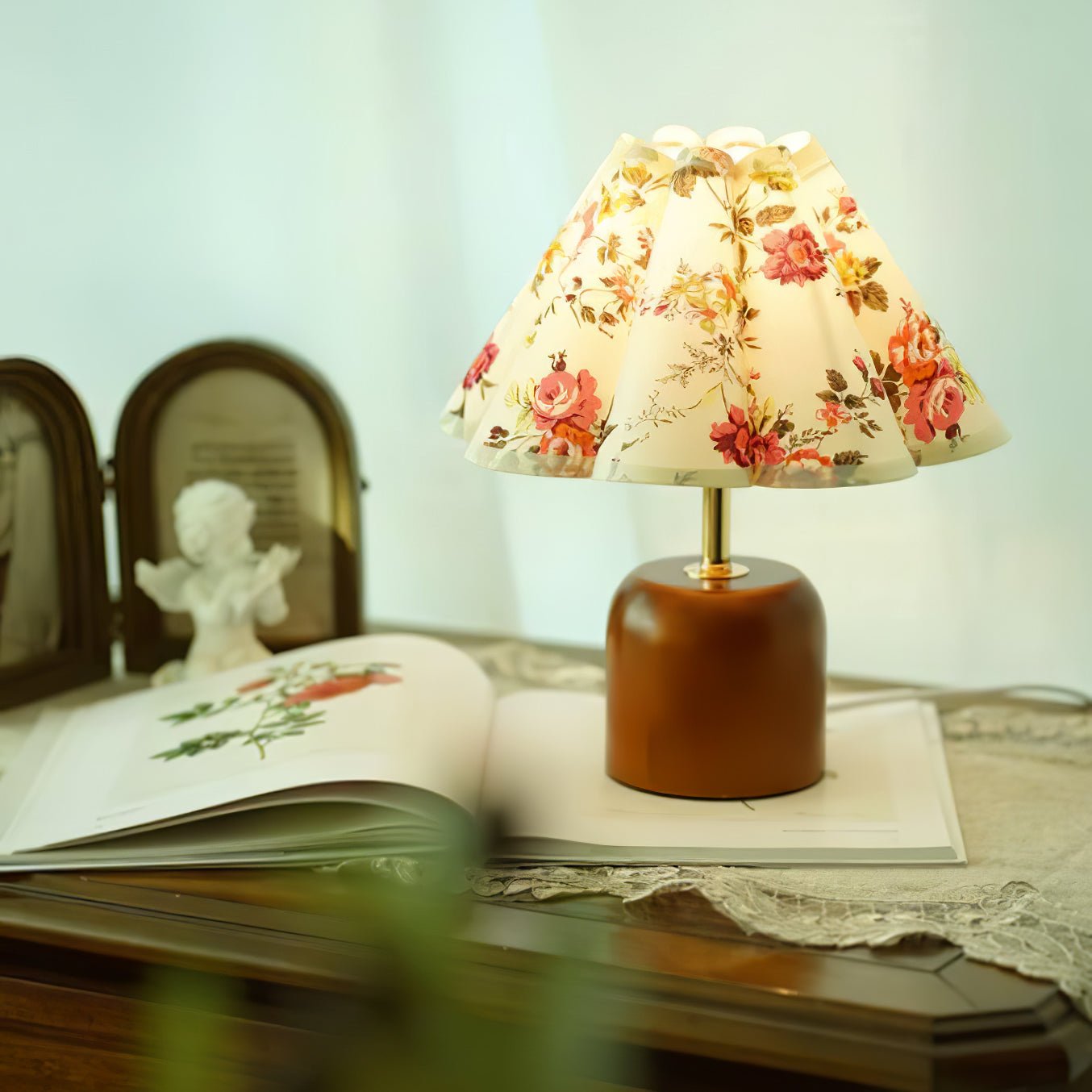 Ceramic Table Lamp | Sea Blue Finish | 29cm Height