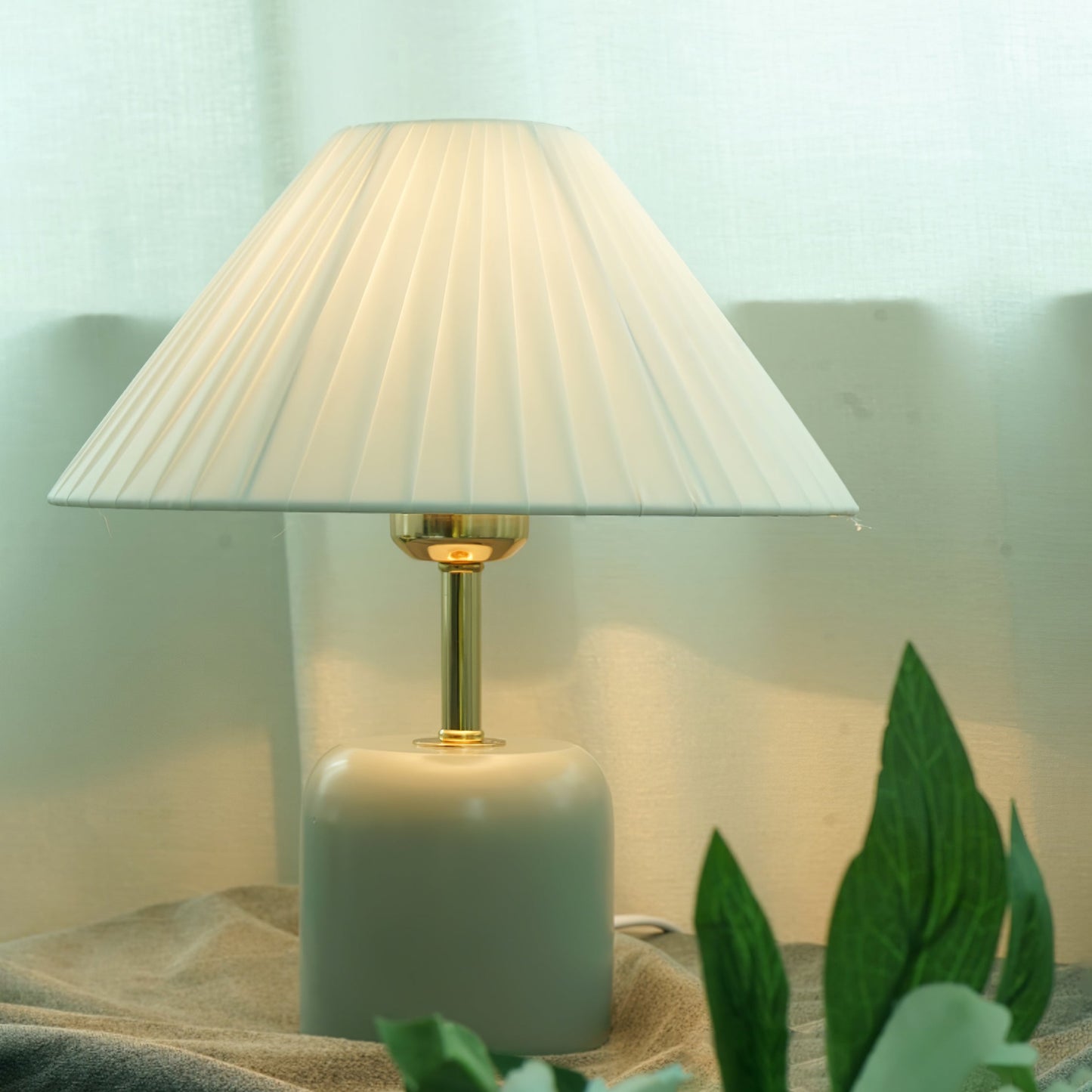 Ceramic Table Lamp | Sea Blue Finish | 29cm Height