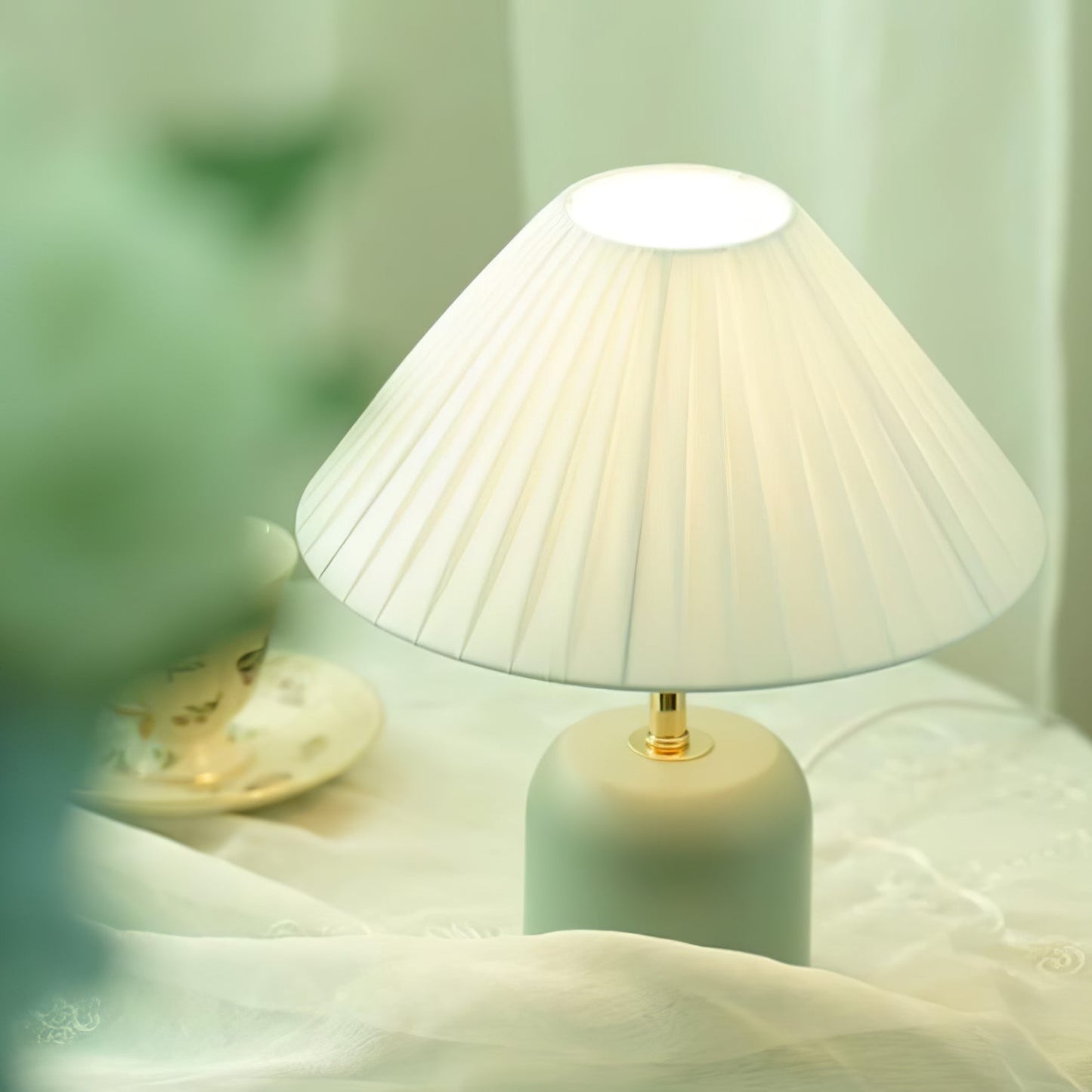 Ceramic Table Lamp | Sea Blue Finish | 29cm Height