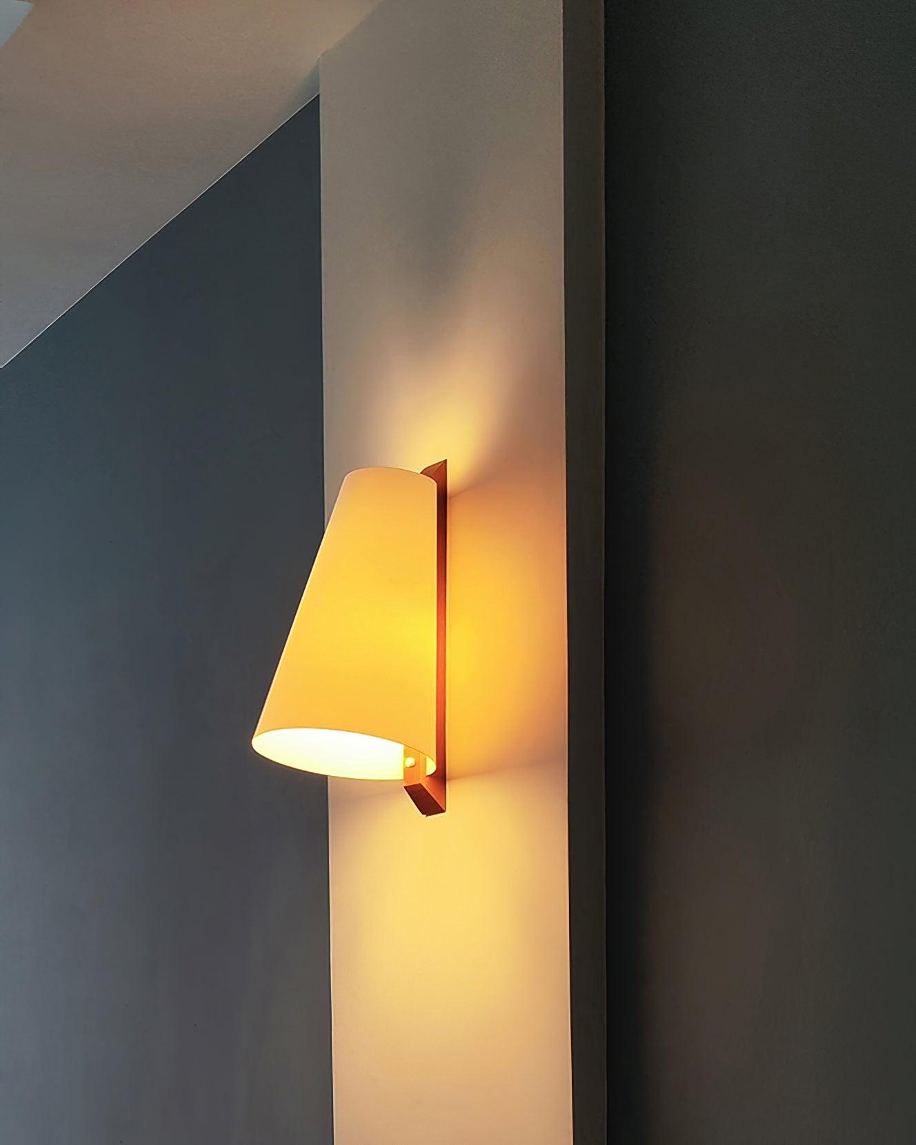 Lupe Wall Lamp | Solid Wood & Fabric | Walnut & White