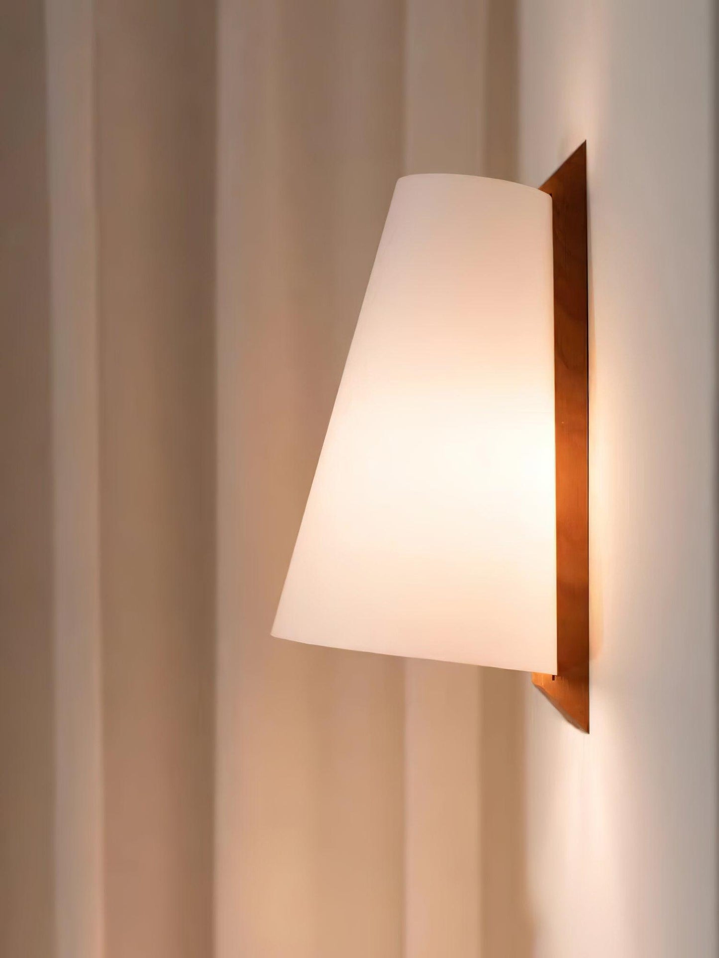 Lupe Wall Lamp | Solid Wood & Fabric | Walnut & White