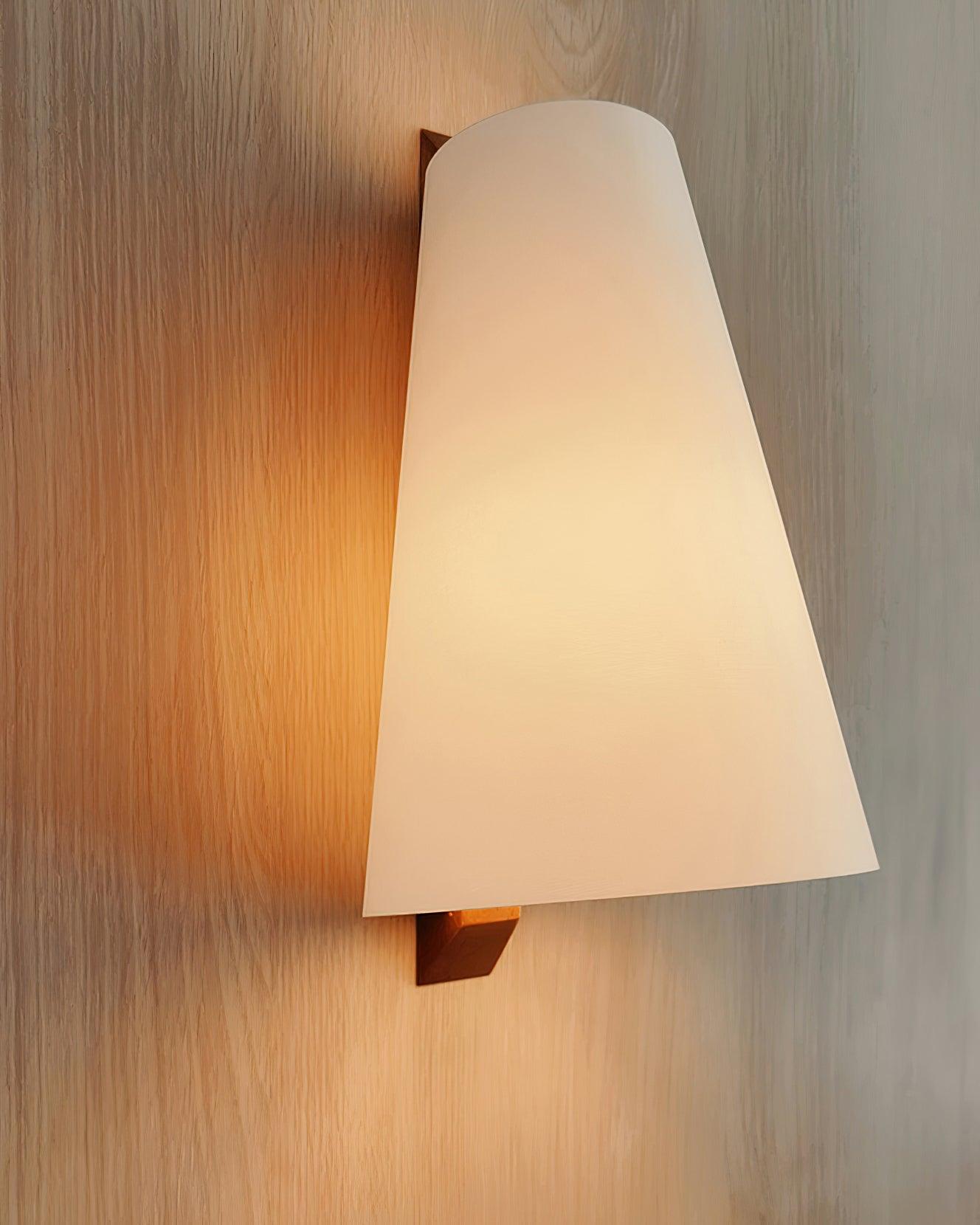 Lupe Wall Lamp | Solid Wood & Fabric | Walnut & White