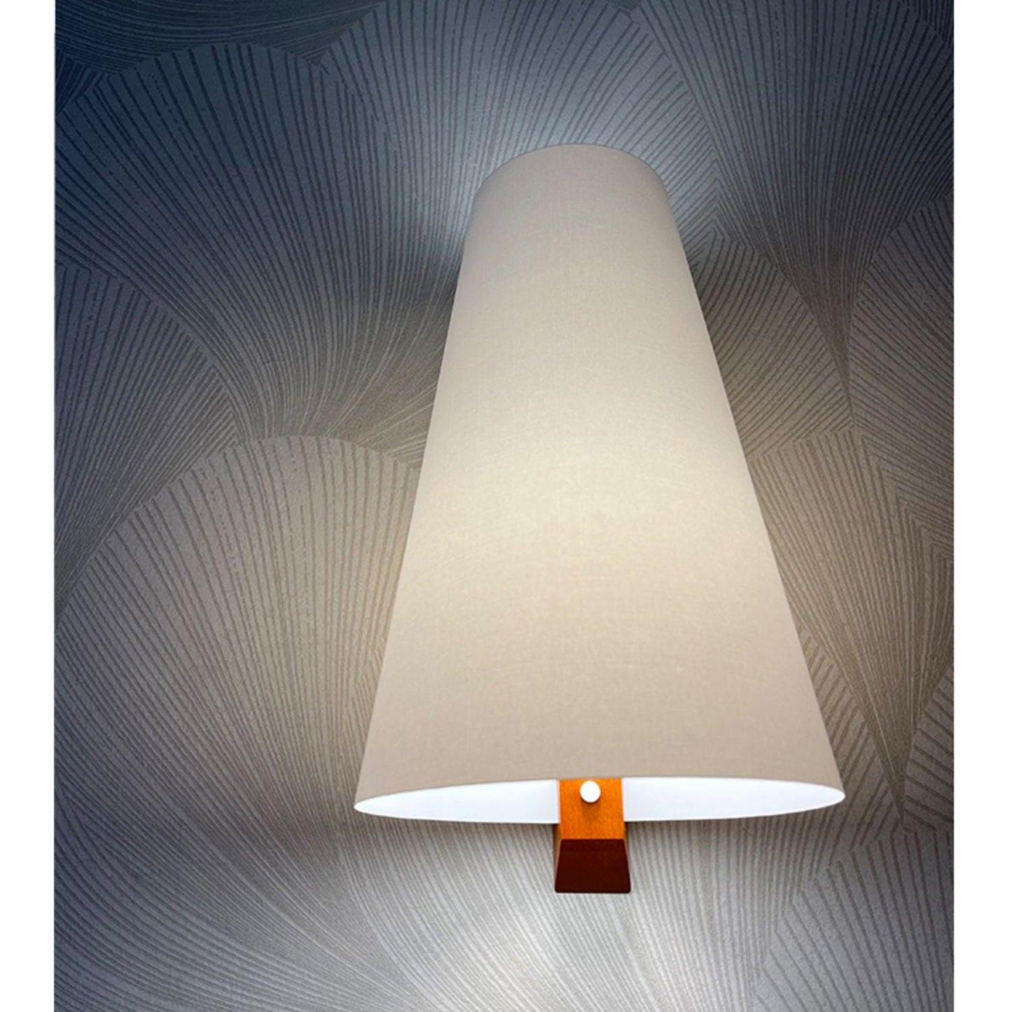 Lupe Wall Lamp | Solid Wood & Fabric | Walnut & White