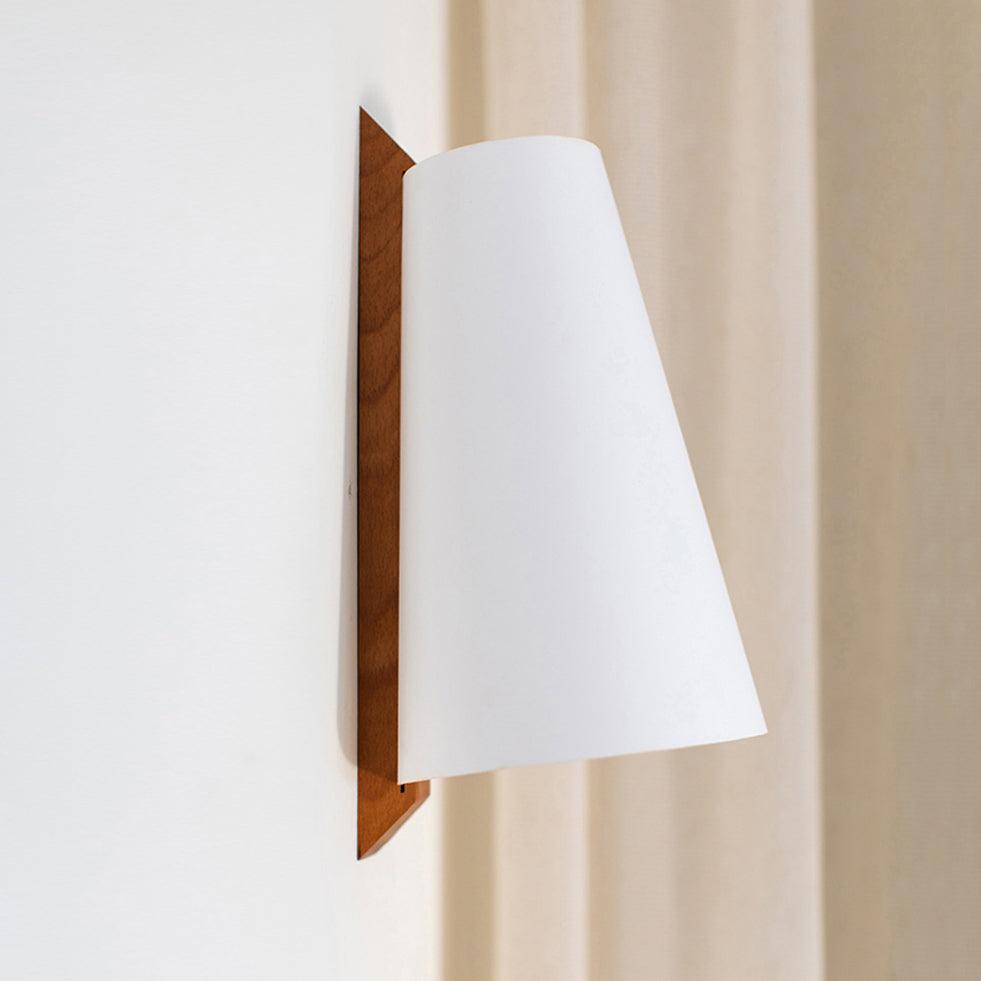 Lupe Wall Lamp | Solid Wood & Fabric | Walnut & White