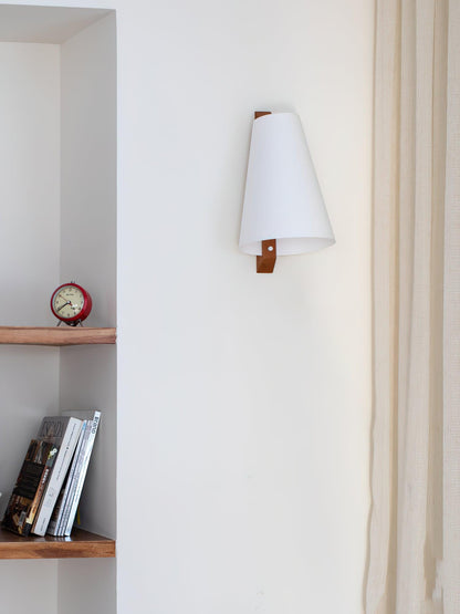 Lupe Wall Lamp | Solid Wood & Fabric | Walnut & White