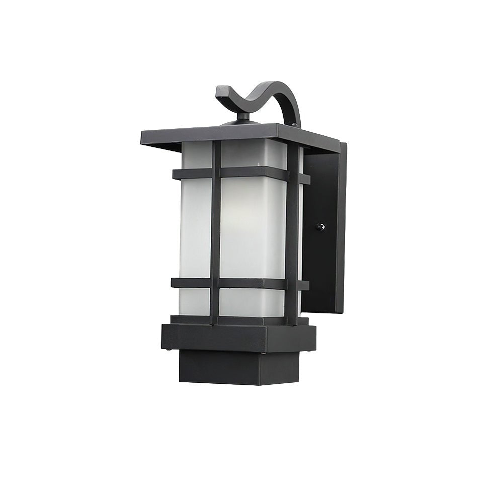 Madison Lantern Outdoor Wall Lamp | Aluminum & Glass | Black