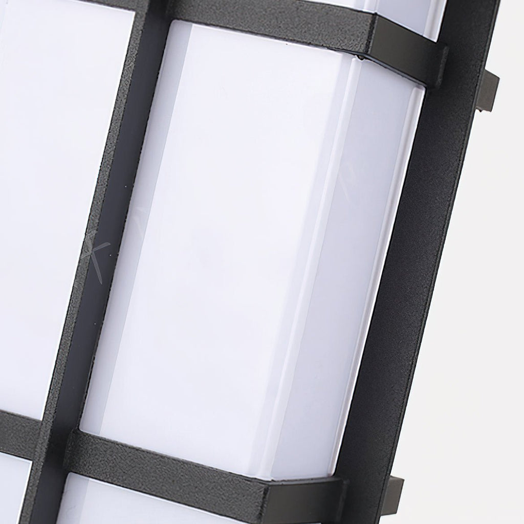 Madison Lantern Outdoor Wall Lamp | Aluminum & Glass | Black