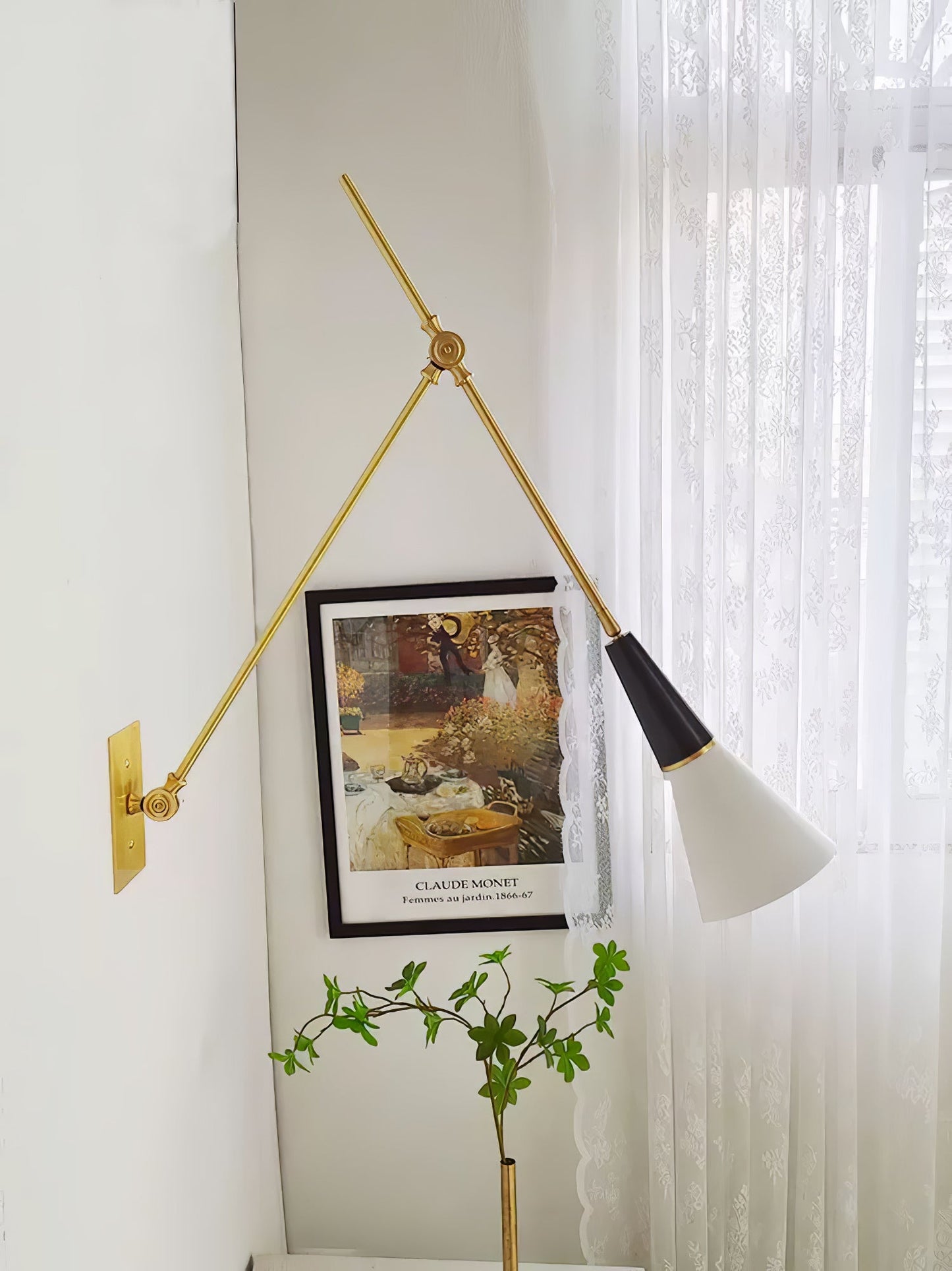 Magari Wall Lamp | Adjustable Metal & Glass Design | White, Black, Brass
