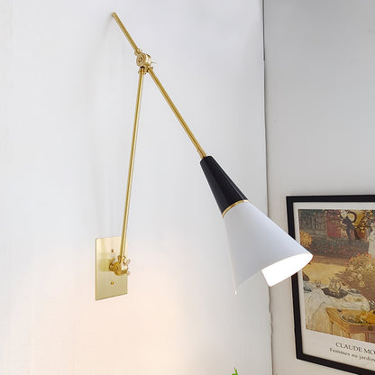 Magari Wall Lamp | Adjustable Metal & Glass Design | White, Black, Brass
