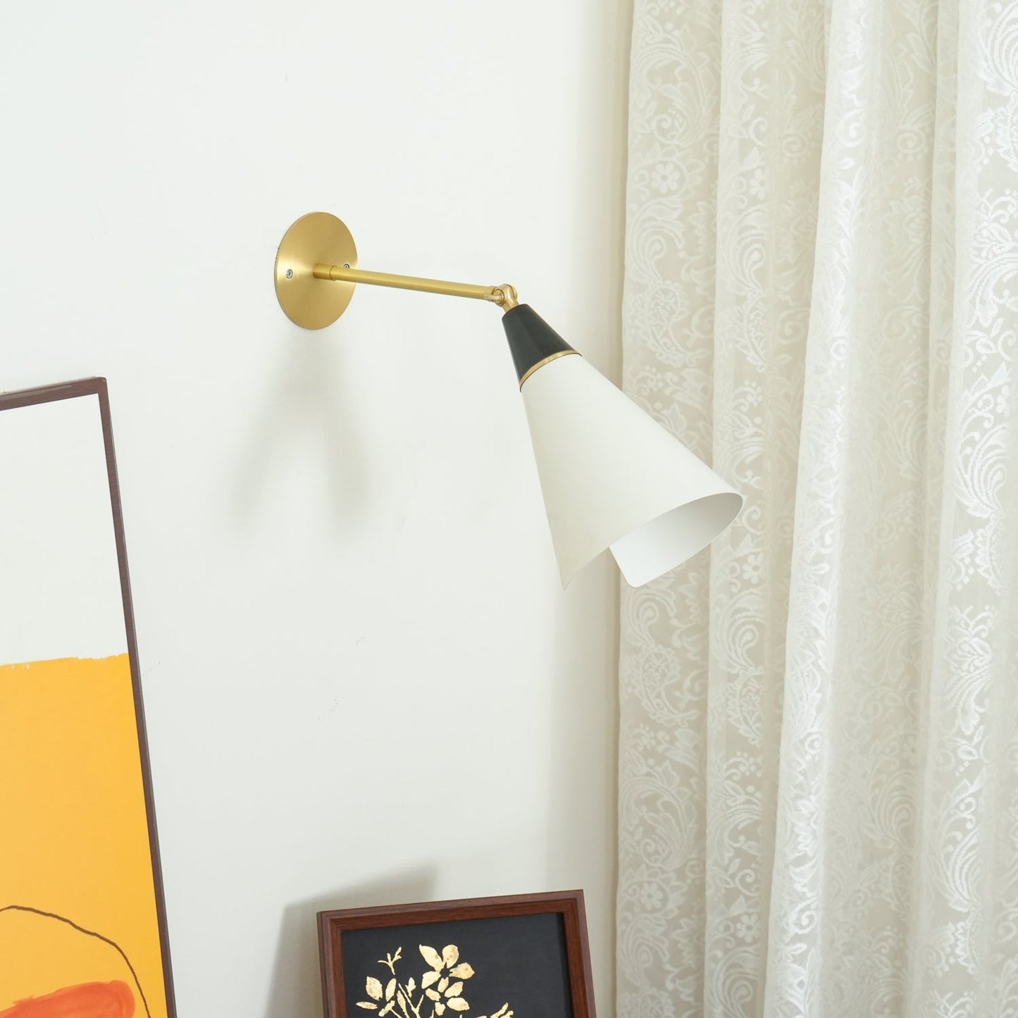 Petite Magari Wall Lamp | Handcrafted Metal & Glass | White & Black