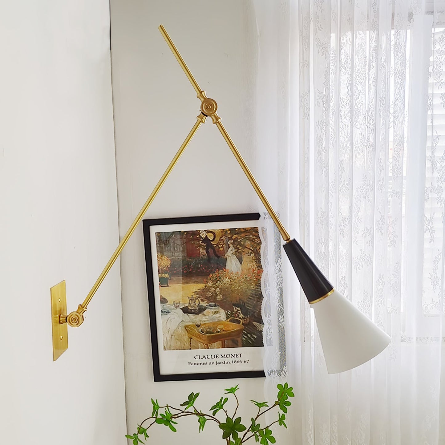 Magari Wall Lamp | Adjustable Metal & Glass Design | White, Black, Brass