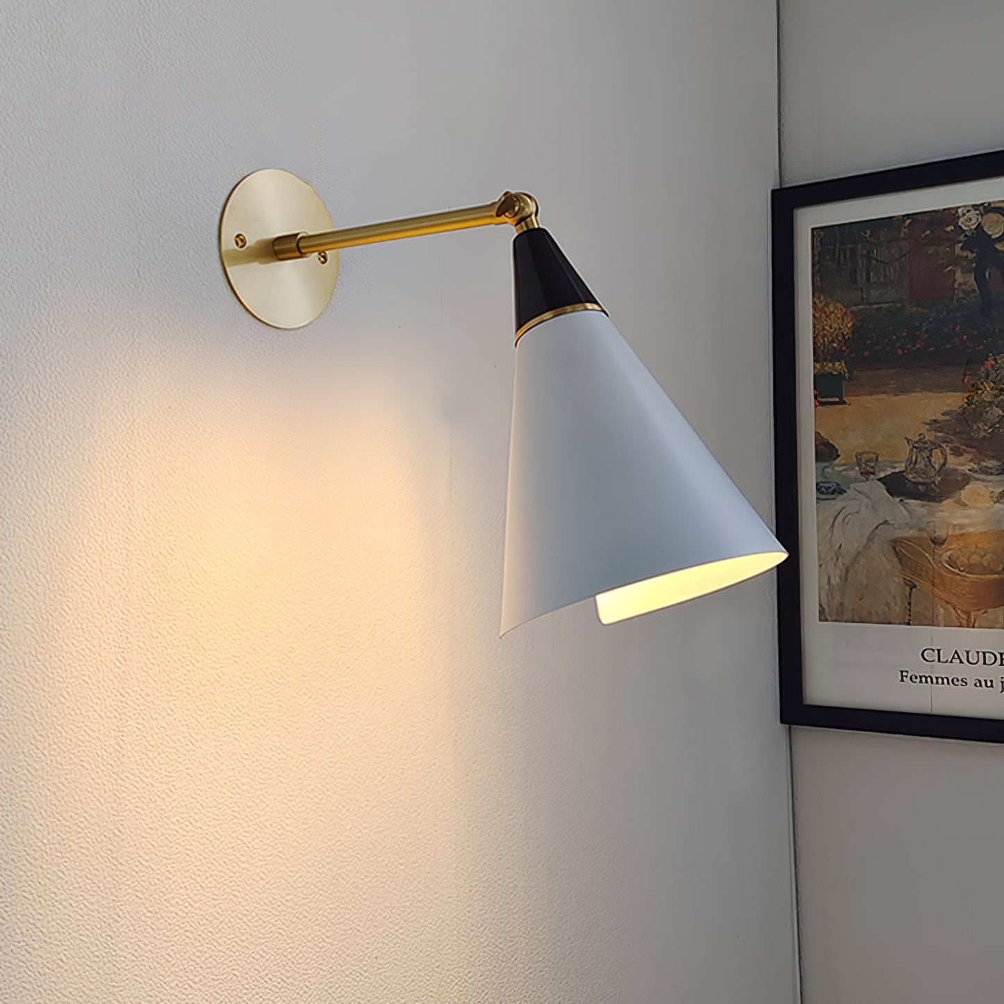 Petite Magari Wall Lamp | Handcrafted Metal & Glass | White & Black
