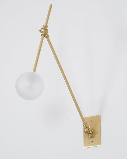 Auguri Wall Lamp | Adjustable Articulating Joint | White, Brass