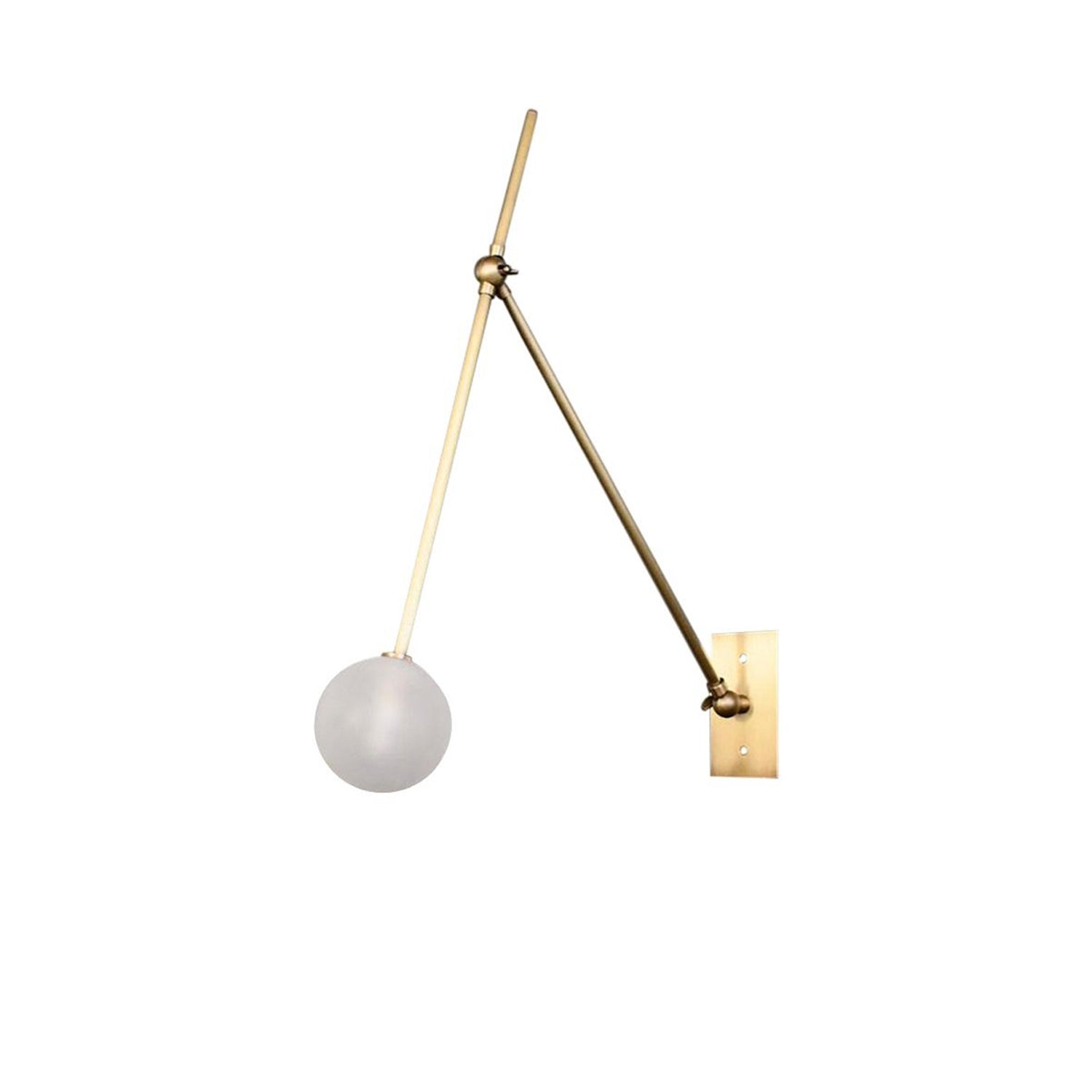 Auguri Wall Lamp | Adjustable Articulating Joint | White, Brass