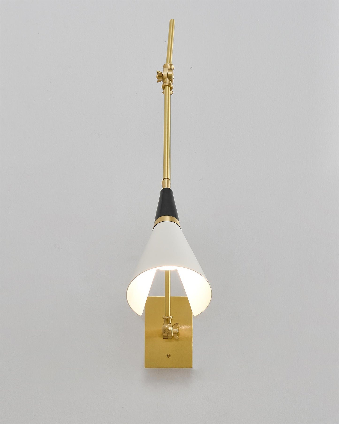 Magari Wall Lamp | Adjustable Metal & Glass Design | White, Black, Brass