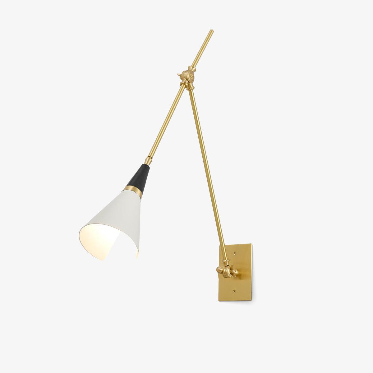 Magari Wall Lamp | Adjustable Metal & Glass Design | White, Black, Brass