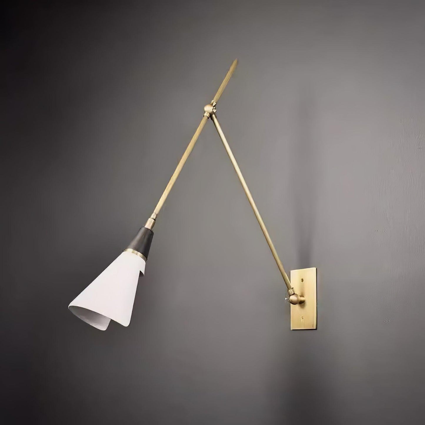 Magari Wall Lamp | Adjustable Metal & Glass Design | White, Black, Brass