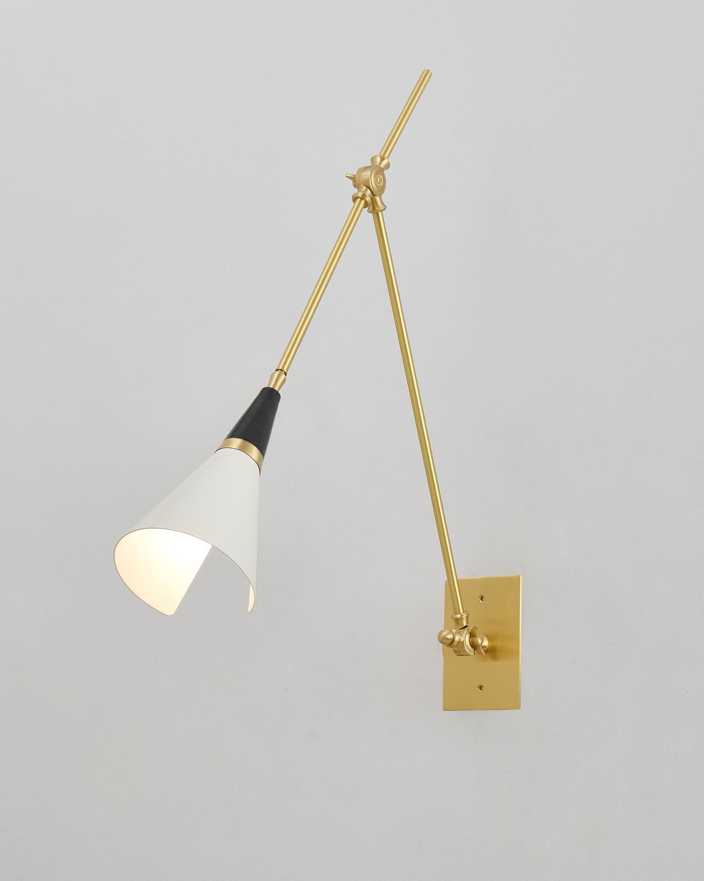 Magari Wall Lamp | Adjustable Metal & Glass Design | White, Black, Brass