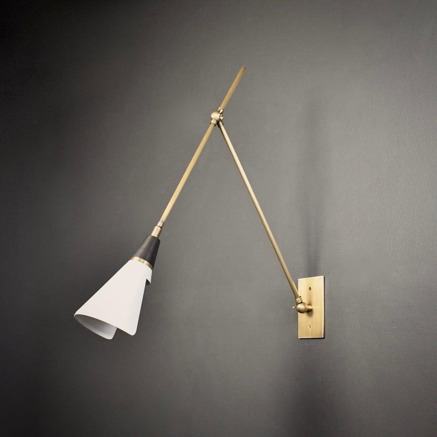 Magari Wall Lamp | Adjustable Metal & Glass Design | White, Black, Brass