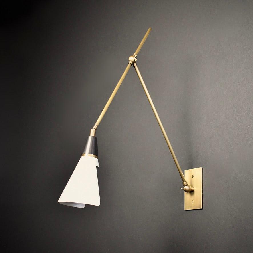 Magari Wall Lamp | Adjustable Metal & Glass Design | White, Black, Brass