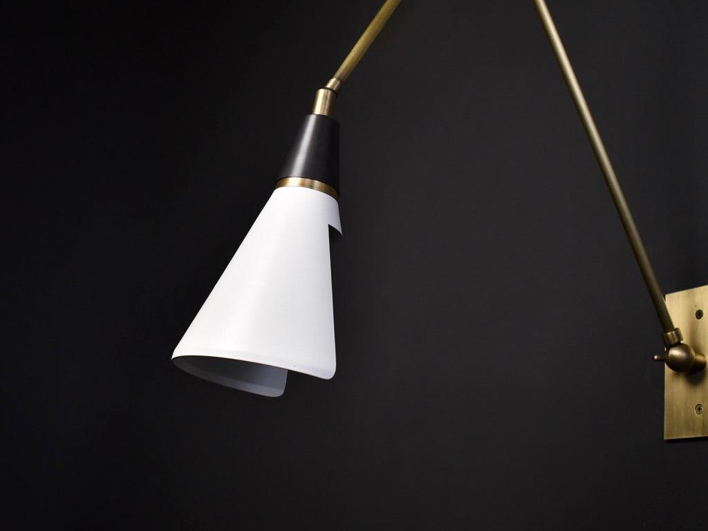 Magari Wall Lamp | Adjustable Metal & Glass Design | White, Black, Brass