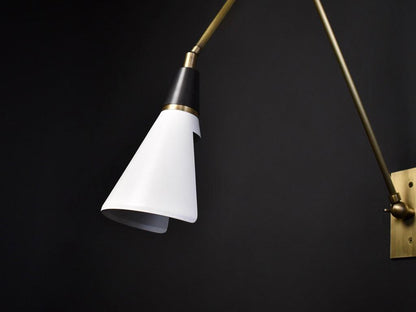 Magari Wall Lamp | Adjustable Metal & Glass Design | White, Black, Brass