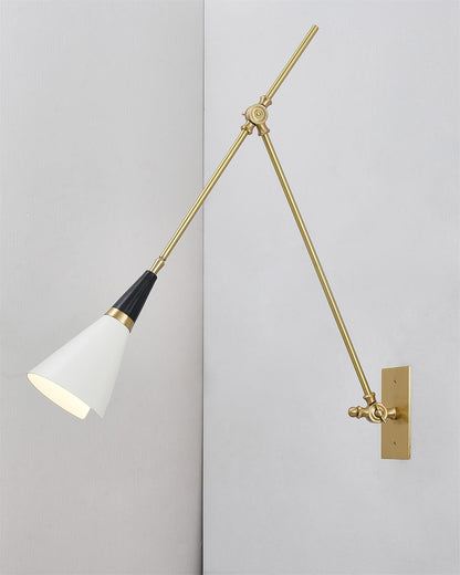 Magari Wall Lamp | Adjustable Metal & Glass Design | White, Black, Brass