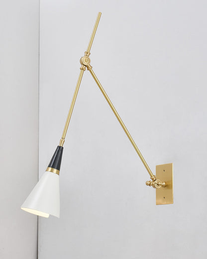 Magari Wall Lamp | Adjustable Metal & Glass Design | White, Black, Brass