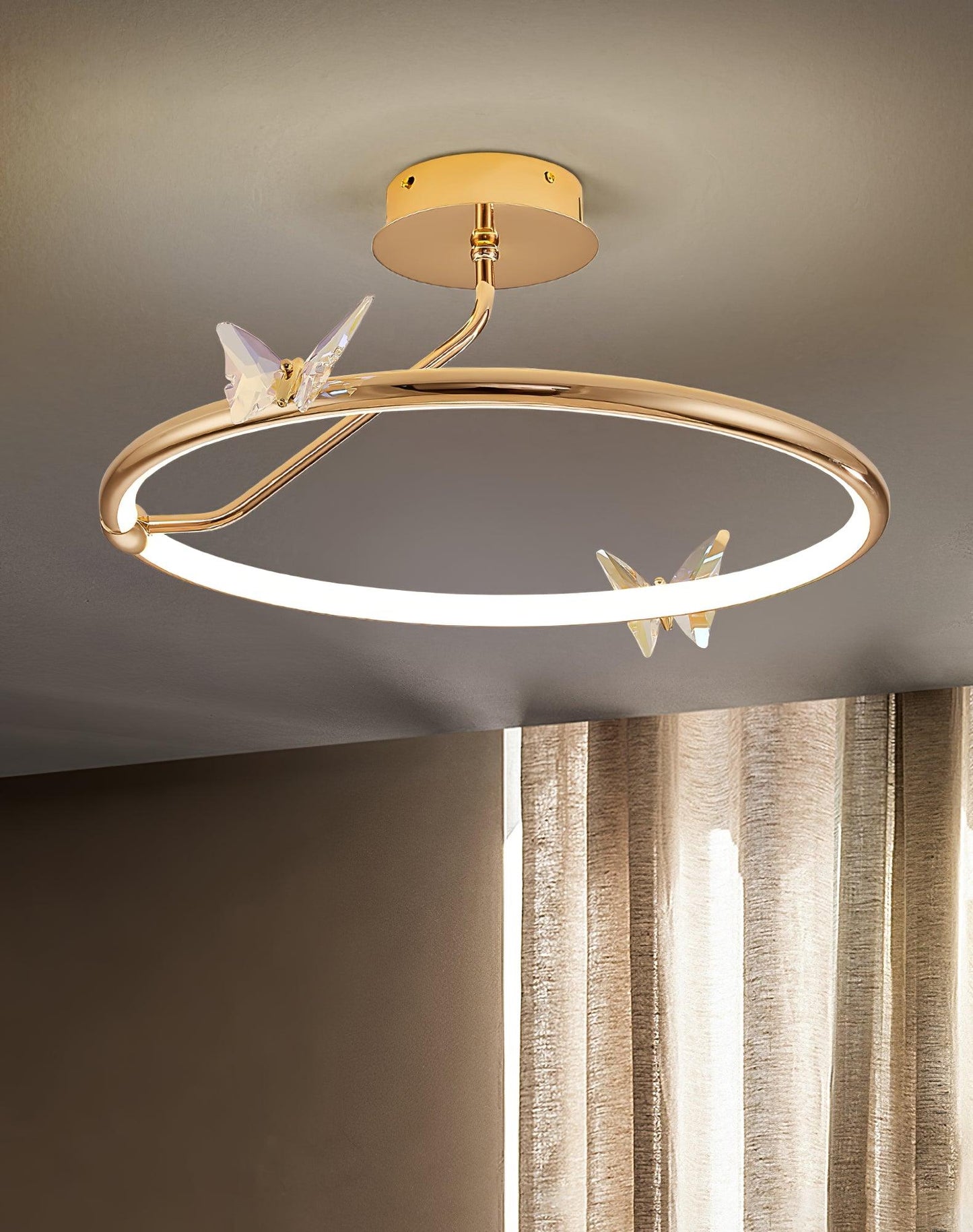 Magic Butterfly Ceiling Lamp | Aluminum Alloy & Crystal | Gold or Transparent
