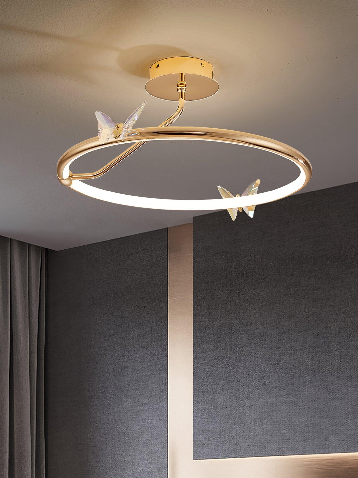 Magic Butterfly Ceiling Lamp | Aluminum Alloy & Crystal | Gold or Transparent