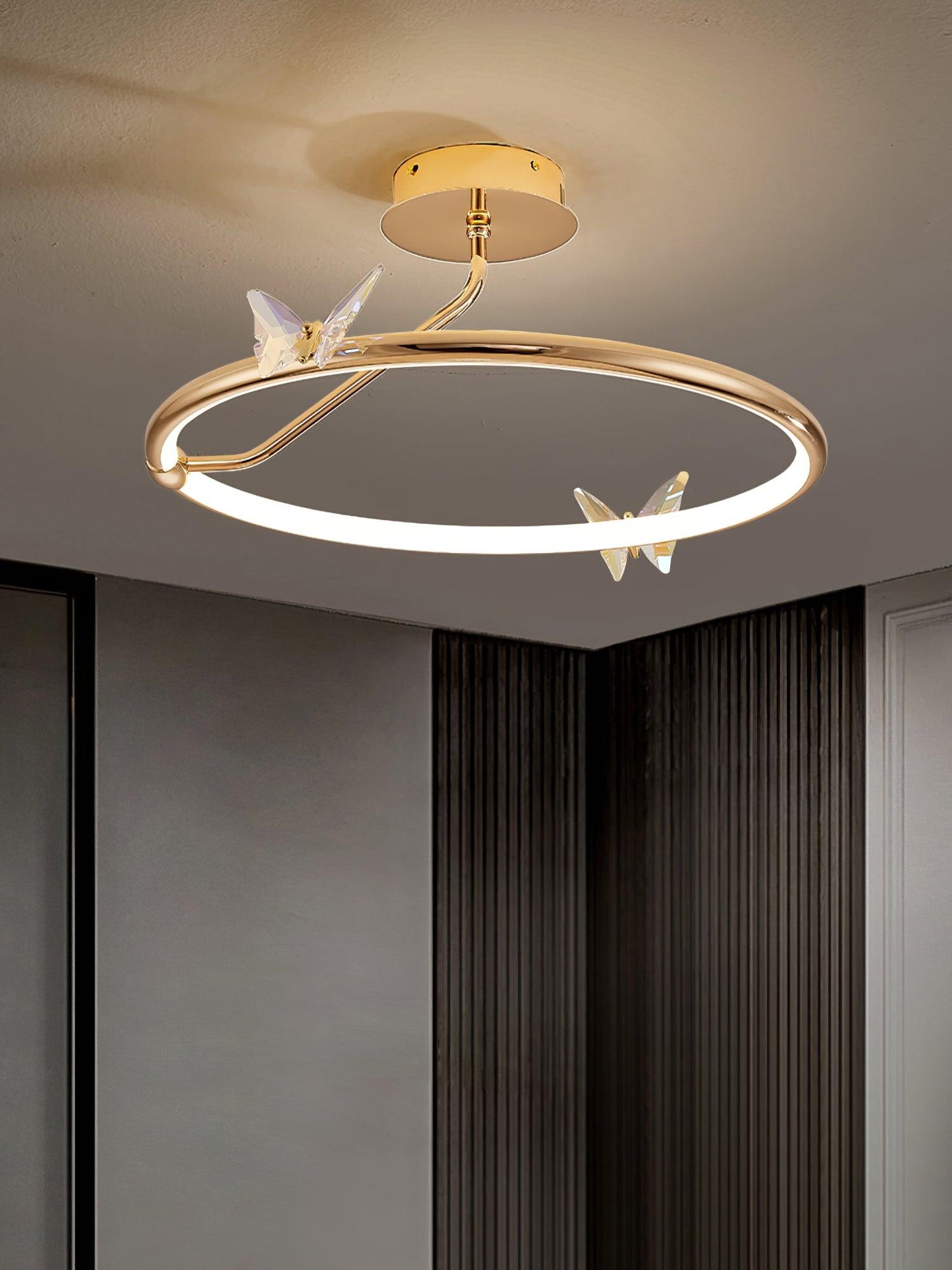Magic Butterfly Ceiling Lamp | Aluminum Alloy & Crystal | Gold or Transparent