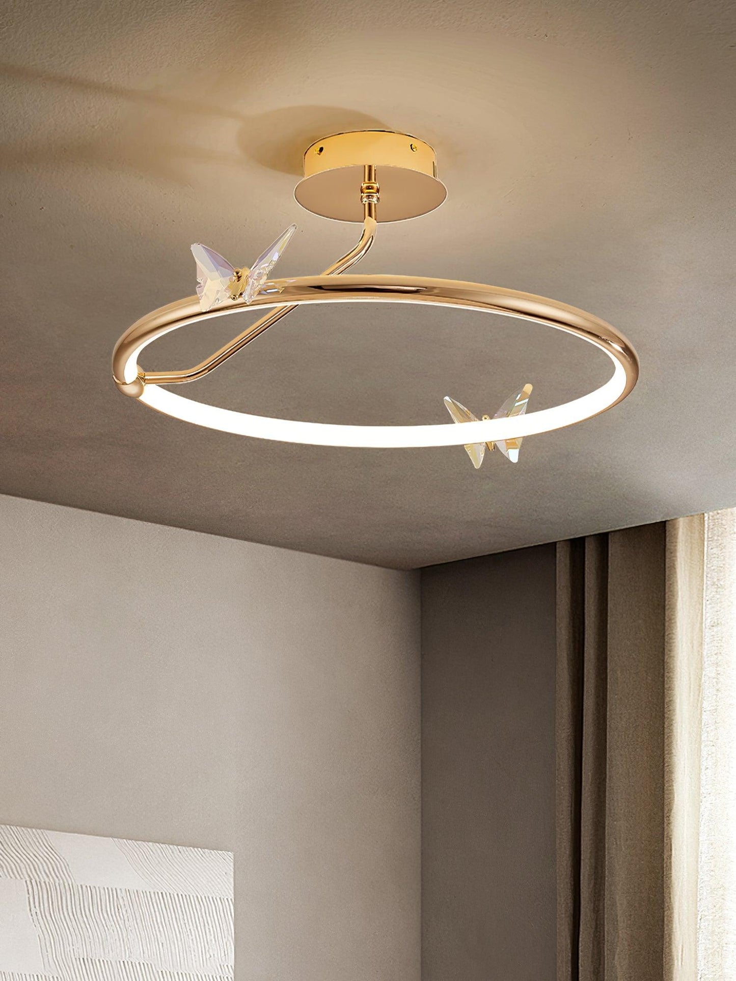 Magic Butterfly Ceiling Lamp | Aluminum Alloy & Crystal | Gold or Transparent