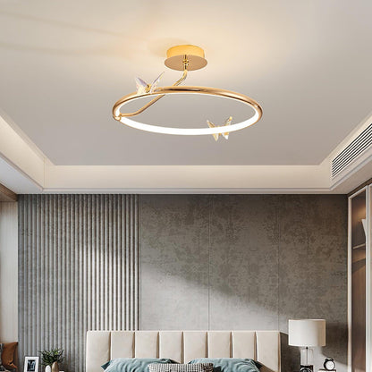 Magic Butterfly Ceiling Lamp | Aluminum Alloy & Crystal | Gold or Transparent