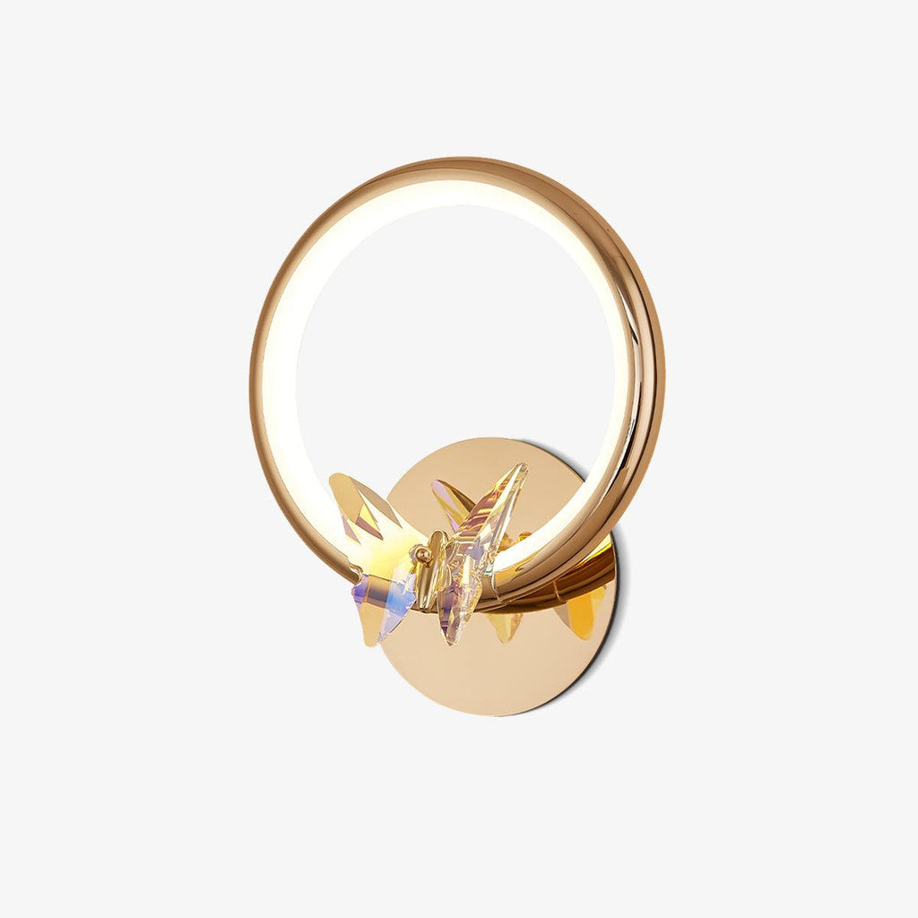 Magic Butterfly Wall Light | Aluminum & Crystal | Gold or Transparent