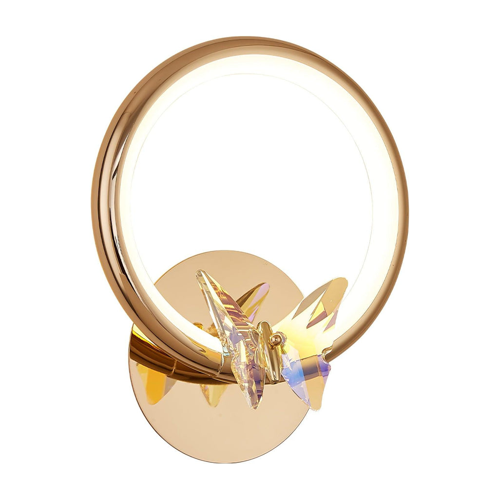 Magic Butterfly Wall Light | Aluminum & Crystal | Gold or Transparent
