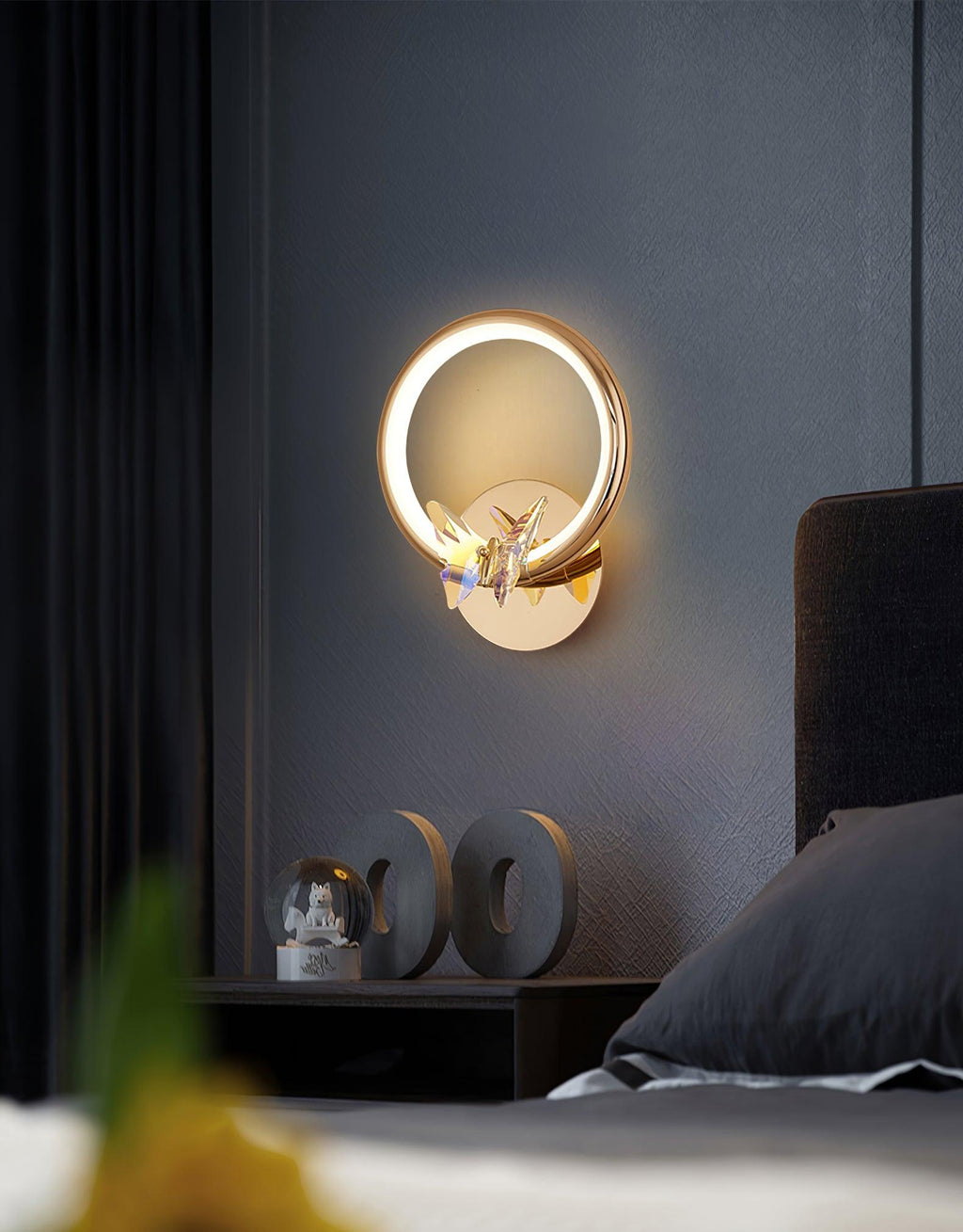 Magic Butterfly Wall Light | Aluminum & Crystal | Gold or Transparent