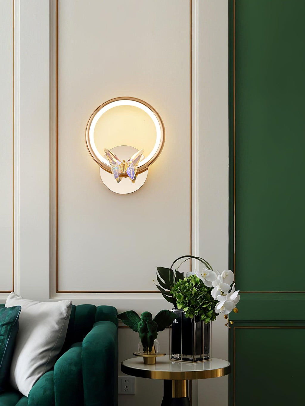 Magic Butterfly Wall Light | Aluminum & Crystal | Gold or Transparent