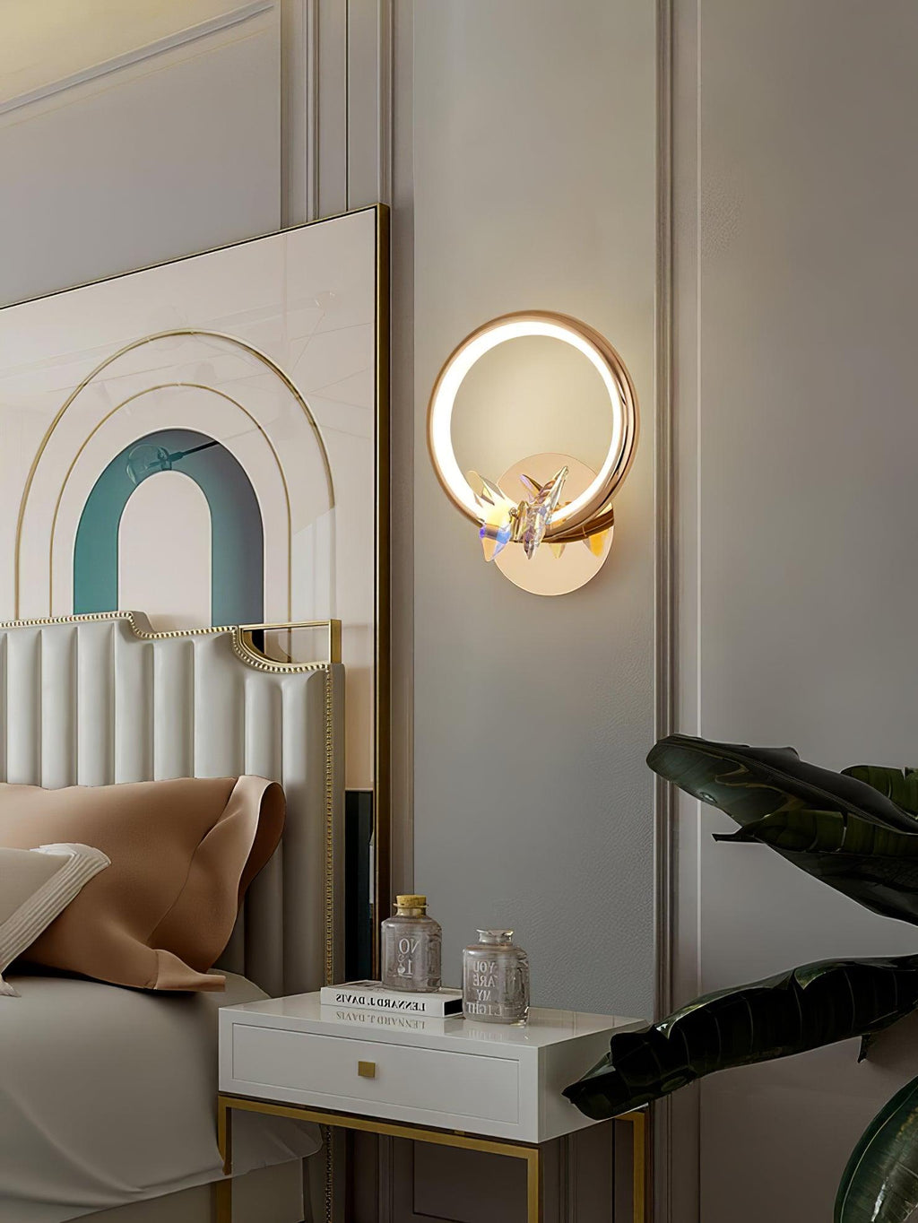 Magic Butterfly Wall Light | Aluminum & Crystal | Gold or Transparent
